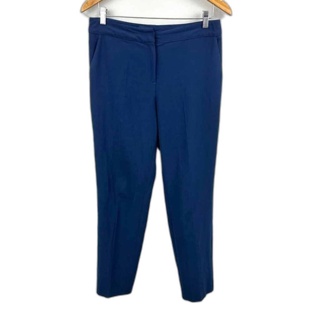 St. John Blue Professional Work Office Pants Size 6 Careerwear Quiet Luxury